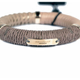 NEW $425 BURBERRY PRORSUM Beige LEATHER Twine Gold Tone Arthill BRACELET BANGLE