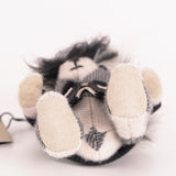 NEW $450 BURBERRY Gray Cashmere Shearling MOHAWK LOGO ROCK THOMAS BEAR KEYCHAIN