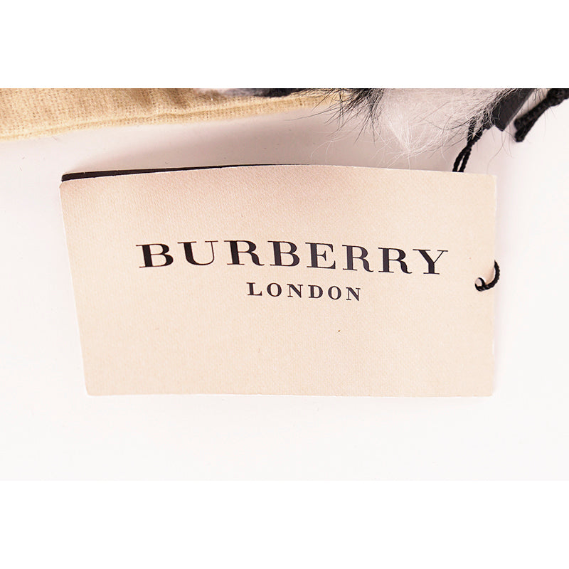 NEW $450 BURBERRY Gray Cashmere Shearling MOHAWK LOGO ROCK THOMAS BEAR KEYCHAIN