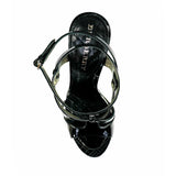 39 NEW $950 BURBERRY PRORSUM Black Patent Strappy High Heels PLATFORM SANDALS