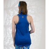 sz L NEW $523 ROBERTO CAVALLI Blue Jersey TROPICAL PALM PRINT Oversize TANK TOP