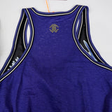 sz L NEW $523 ROBERTO CAVALLI Blue Jersey TROPICAL PALM PRINT Oversize TANK TOP