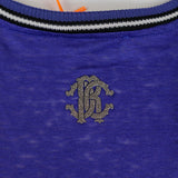 sz L NEW $523 ROBERTO CAVALLI Blue Jersey TROPICAL PALM PRINT Oversize TANK TOP