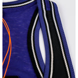 sz L NEW $523 ROBERTO CAVALLI Blue Jersey TROPICAL PALM PRINT Oversize TANK TOP
