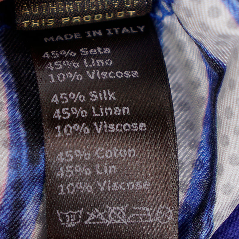 sz L NEW $523 ROBERTO CAVALLI Blue Jersey TROPICAL PALM PRINT Oversize TANK TOP