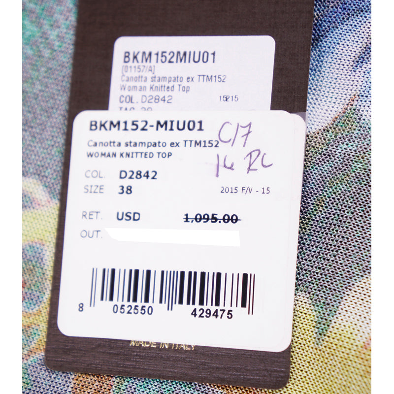 44/38 NEW $1,095 ROBERTO CAVALLI Tropical Snakeskin Print Viscose KNIT TANK TOP XS