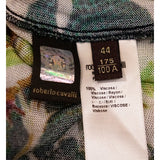 44/38 NEW $1,095 ROBERTO CAVALLI Tropical Snakeskin Print Viscose KNIT TANK TOP XS