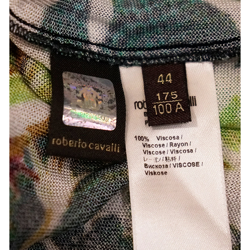 44/38 NEW $1,095 ROBERTO CAVALLI Tropical Snakeskin Print Viscose KNIT TANK TOP XS