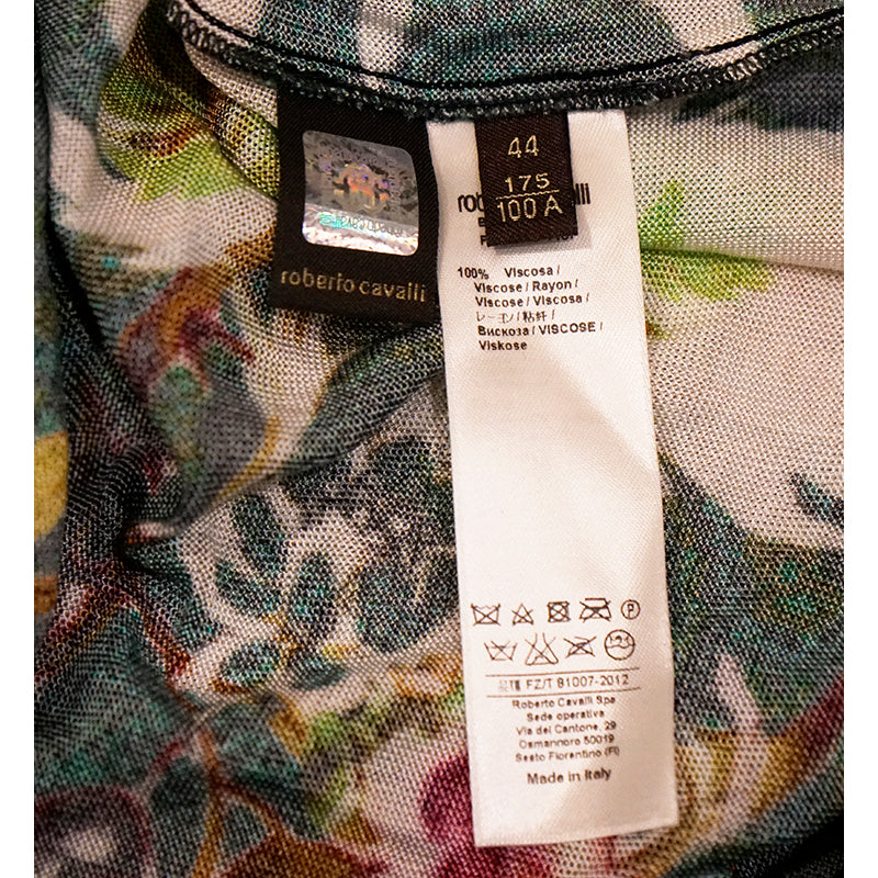 44/38 NEW $1,095 ROBERTO CAVALLI Tropical Snakeskin Print Viscose KNIT TANK TOP XS