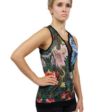 44/38 NEW $1,095 ROBERTO CAVALLI Tropical Snakeskin Print Viscose KNIT TANK TOP XS