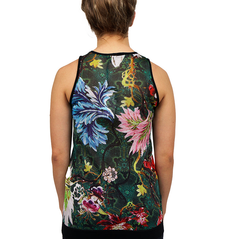 44/38 NEW $1,095 ROBERTO CAVALLI Tropical Snakeskin Print Viscose KNIT TANK TOP XS