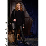 38 XS NEW $740 ROBERTO CAVALLI Black VEGAN LEATHER PANEL Dark Rinse SKINNY JEANS