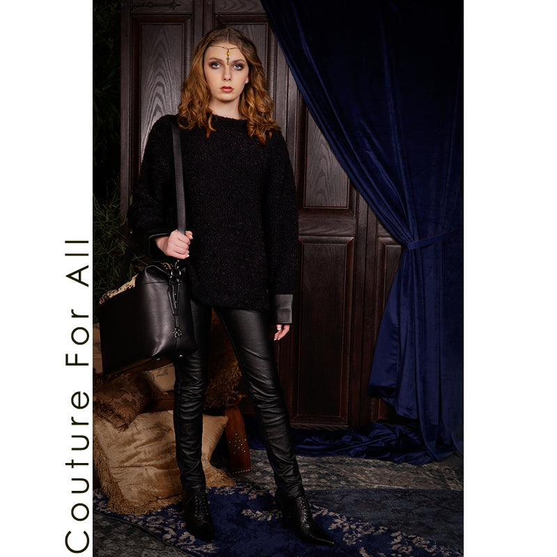 38 XS NEW $740 ROBERTO CAVALLI Black VEGAN LEATHER PANEL Dark Rinse SKINNY JEANS