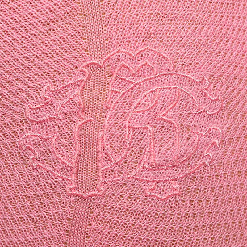 38 NEW $675 ROBERTO CAVALLI Pink WOOL CASHMERE RC LOGO Knit Tunic SWEATER TOP XS