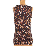 46 NEW $715 ROBERTO CAVALLI Modern Leopard Print COTTON SILK Sleeveless Knit TOP