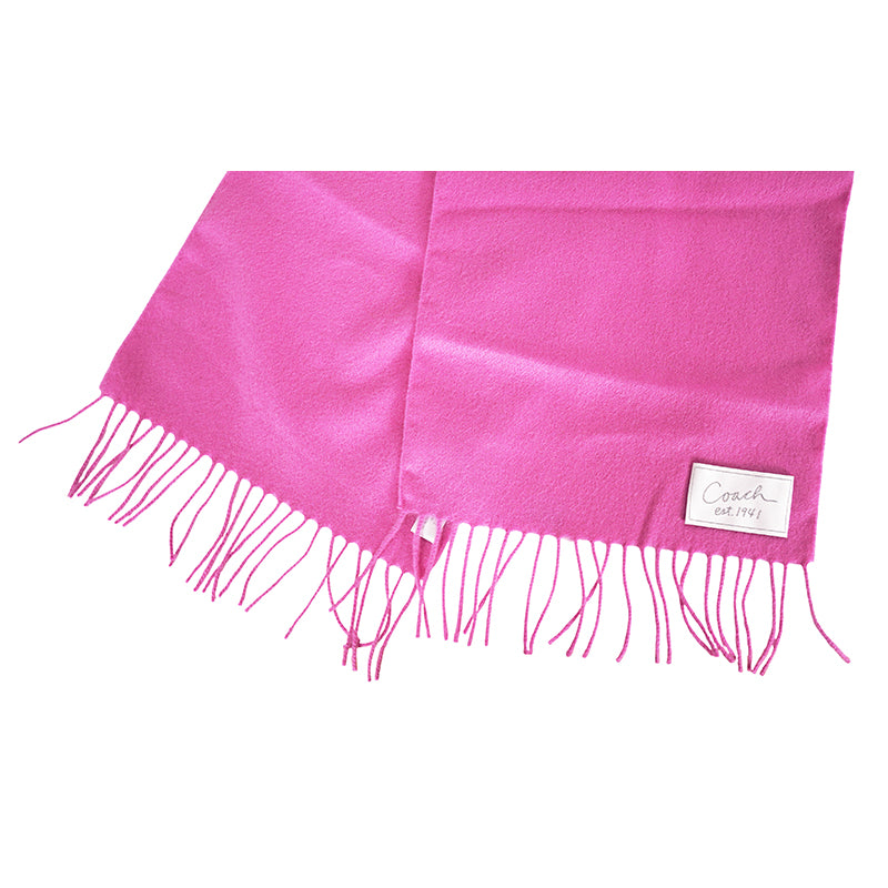 NEW COACH Vintage Pretty Pink Cashmere & Wool Blend Fridge MUFFLER SCARF NWT