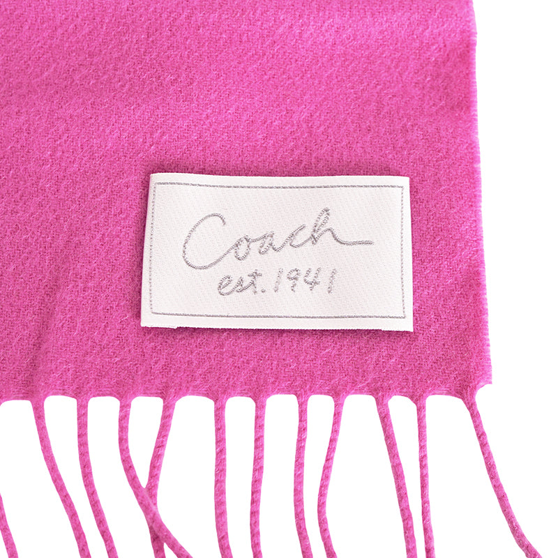 NEW COACH Vintage Pretty Pink Cashmere & Wool Blend Fridge MUFFLER SCARF NWT