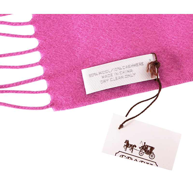 NEW COACH Vintage Pretty Pink Cashmere & Wool Blend Fridge MUFFLER SCARF NWT