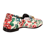 37 NEW $1,050 GUCCI Leather FLORAL BRIT ROSES Horsebit Jordaan WEXFORD LOAFERS