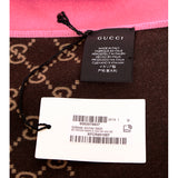 NEW $490 GUCCI Reversible Pink & LOGO GG Wool Silk Long Fall-Winter 70" SCARF