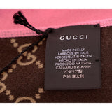 NEW $490 GUCCI Reversible Pink & LOGO GG Wool Silk Long Fall-Winter 70" SCARF