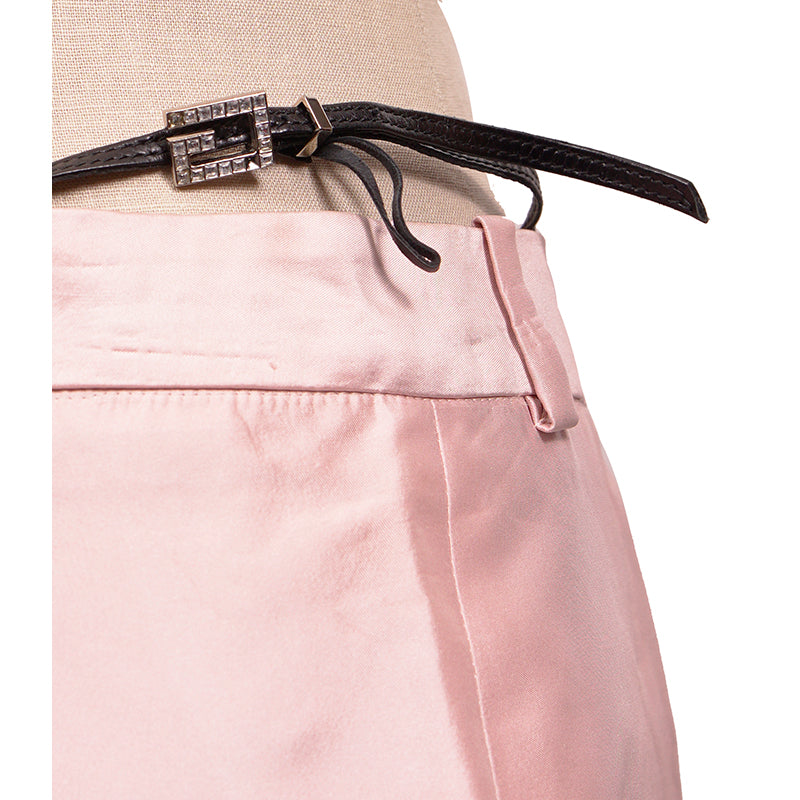 40 VINTAGE GUCCI by TOM FORD RUNWAY Spring 1998 G-Leather Embellished Pink SKIRT