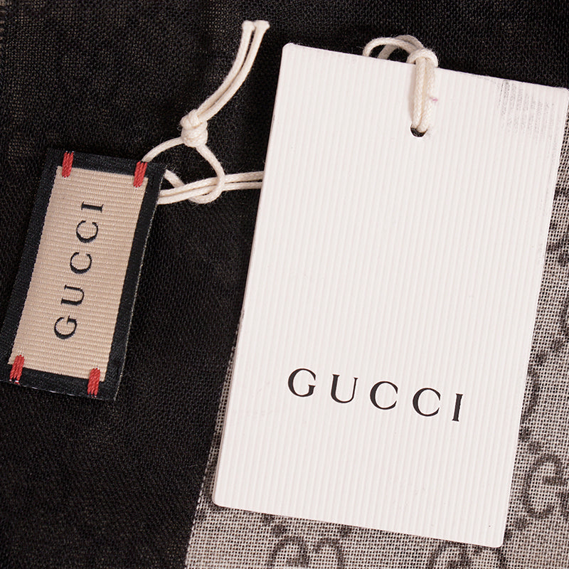 NEW $895 GUCCI GG Logo Web & Kingsnake SNAKE Wispy Woven WOOL SCARF 70 x 200