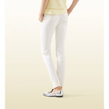 sz 42 NEW $750 GUCCI White STRETCH Skinny SIDE BUCKLE CLASSIC Spring PANTS 6/8