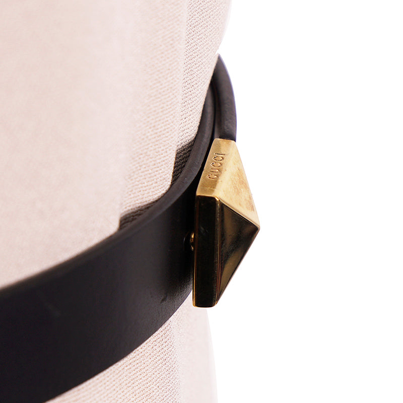 sz 44 NEW $1,750 GUCCI Gray Silk Crepe SHEATH DRESS w/ Gold STUD LEATHER BELT 8