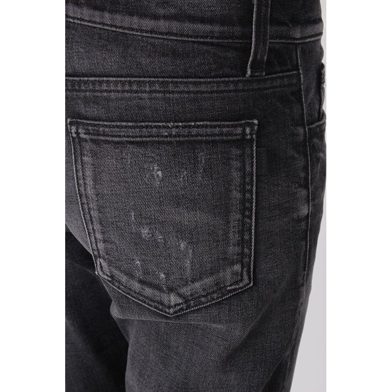 sz 42 NEW $895 GUCCI RUNWAY Black STONE WASHED Stretch DISTRESSED Cropped JEANS