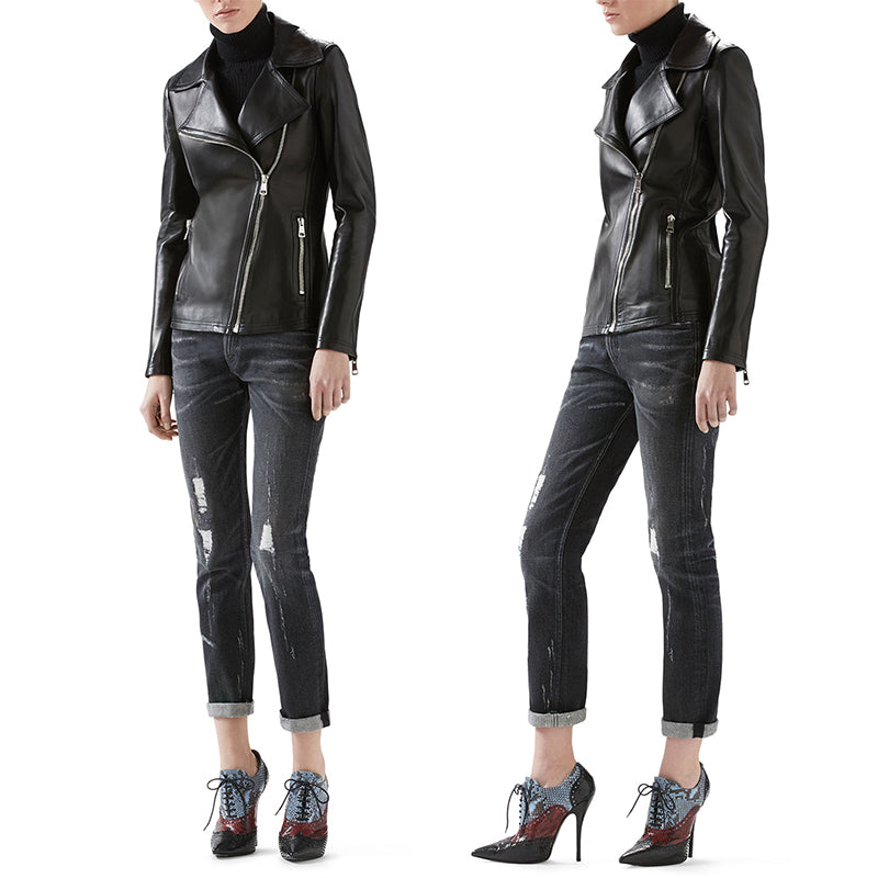 sz 42 NEW $895 GUCCI RUNWAY Black STONE WASHED Stretch DISTRESSED Cropped JEANS