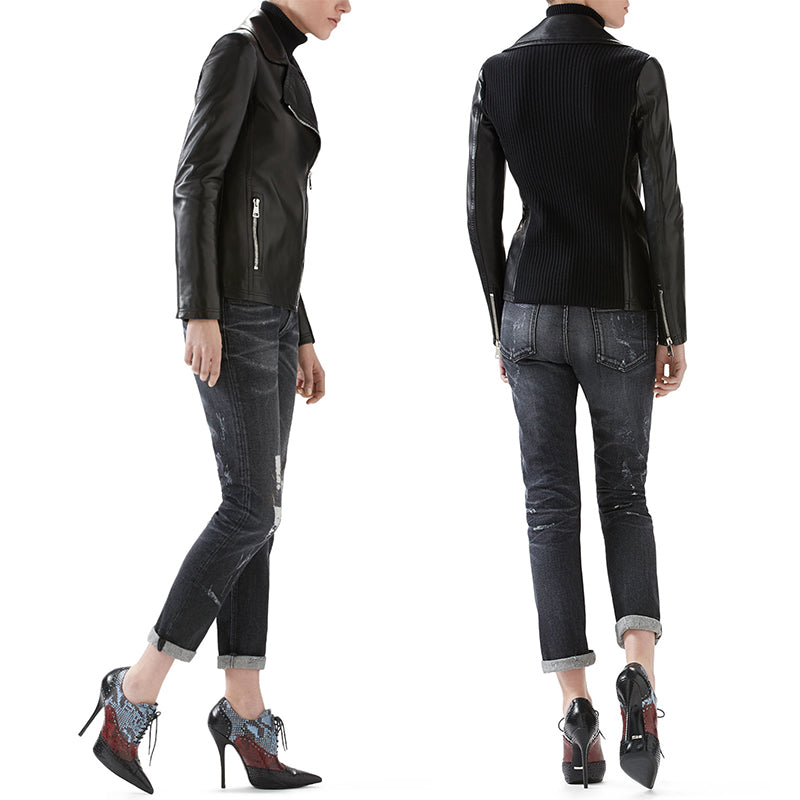 sz 42 NEW $895 GUCCI RUNWAY Black STONE WASHED Stretch DISTRESSED Cropped JEANS