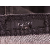 sz 42 NEW $895 GUCCI RUNWAY Black STONE WASHED Stretch DISTRESSED Cropped JEANS