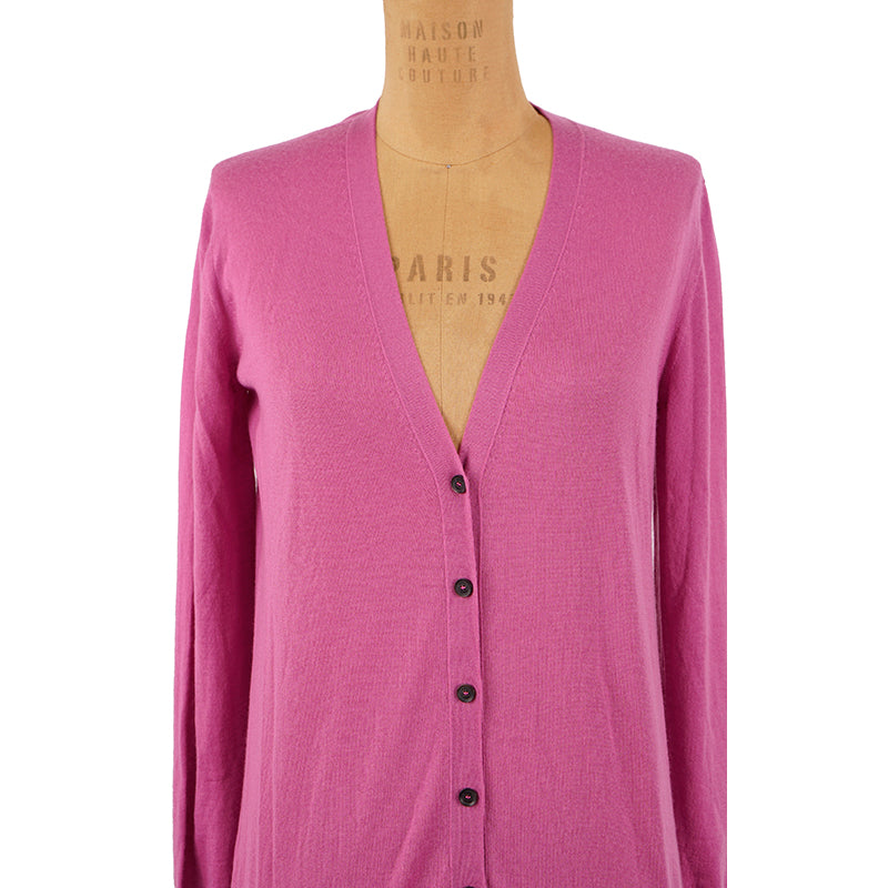 sz L NEW $895 GUCCI Pink 100% CASHMERE Wispy Spring CARDIGAN Sweater Knit Top