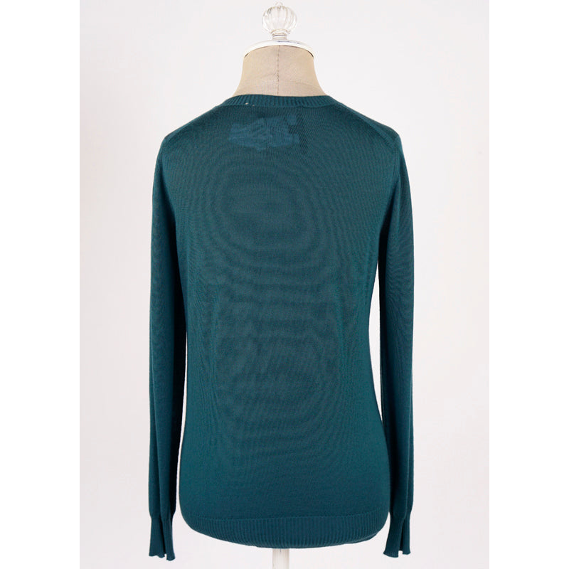 S NEW $895 GUCCI Teal 100% CASHMERE V-Neck GG LOGO COZY KNIT SWEATER TOP Vintage