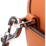 NEW $730 MCM Cognac Brown Leather MINI AREN LOGO Messenger CROSSBODY BAG NWT