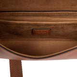 NEW $730 MCM Cognac Brown Leather MINI AREN LOGO Messenger CROSSBODY BAG NWT