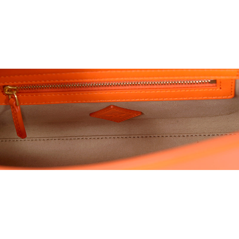 NEW $930 MCM Orange Calf Leather LAUREL LOGO Small Diamond TOTE BAG & STRAP NWT