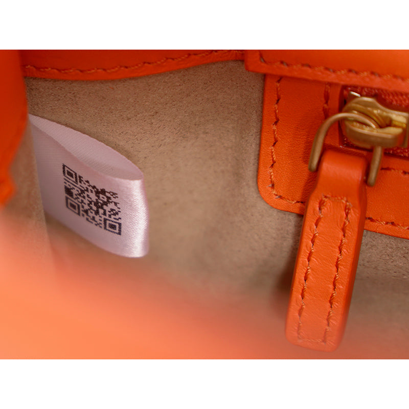 NEW $930 MCM Orange Calf Leather LAUREL LOGO Small Diamond TOTE BAG & STRAP NWT