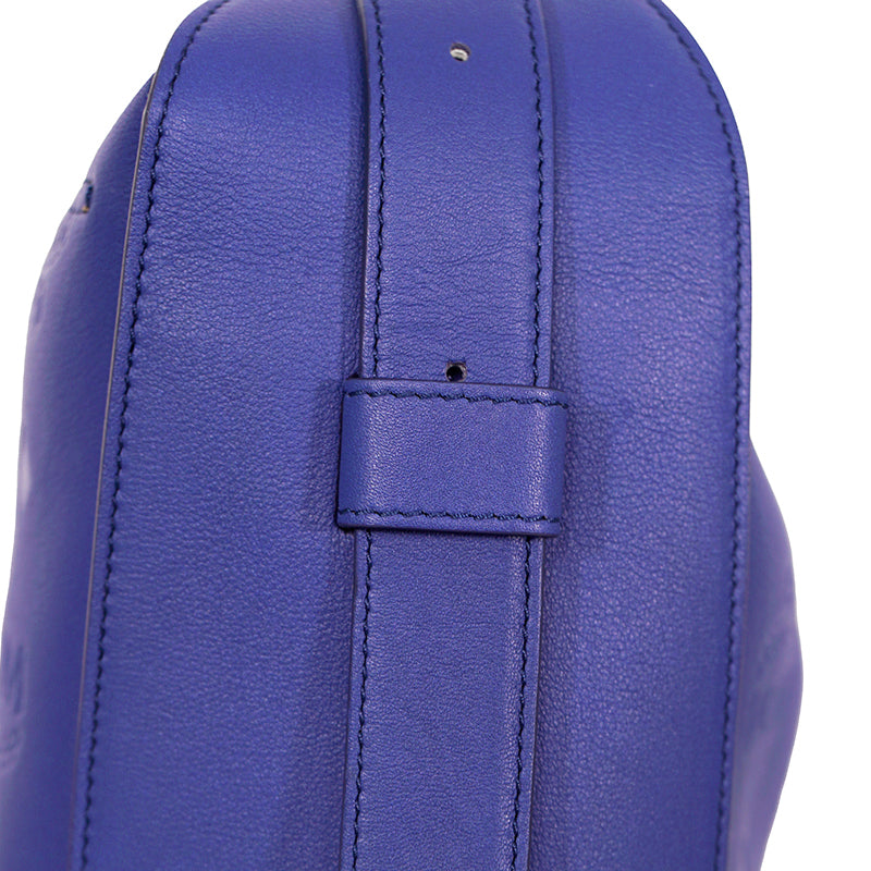 NEW $1,190 MCM Sodalite Blue LARGE AREN FLAP HOBO Logo MONOGRAM LEATHER BAG NWT
