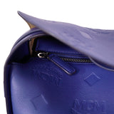 NEW $1,190 MCM Sodalite Blue LARGE AREN FLAP HOBO Logo MONOGRAM LEATHER BAG NWT