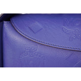 NEW $1,190 MCM Sodalite Blue LARGE AREN FLAP HOBO Logo MONOGRAM LEATHER BAG NWT