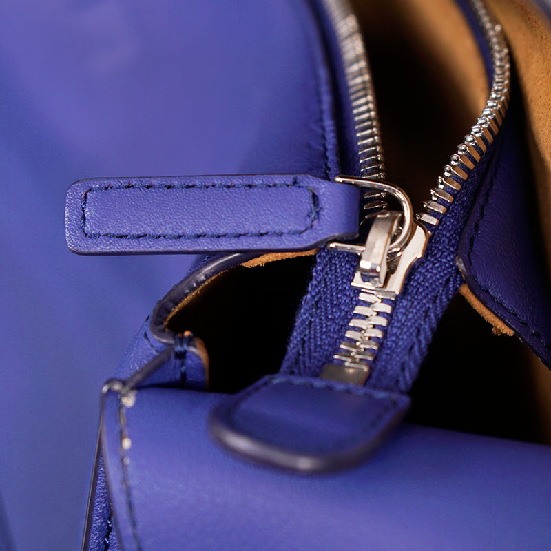 NEW $1,190 MCM Sodalite Blue LARGE AREN FLAP HOBO Logo MONOGRAM LEATHER BAG NWT