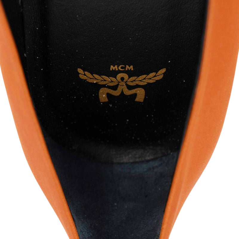 sz 39 NEW $530 Cognac Brown ECONYL Gold LAUREL LOGO Soft Square Toe BALLET FLATS