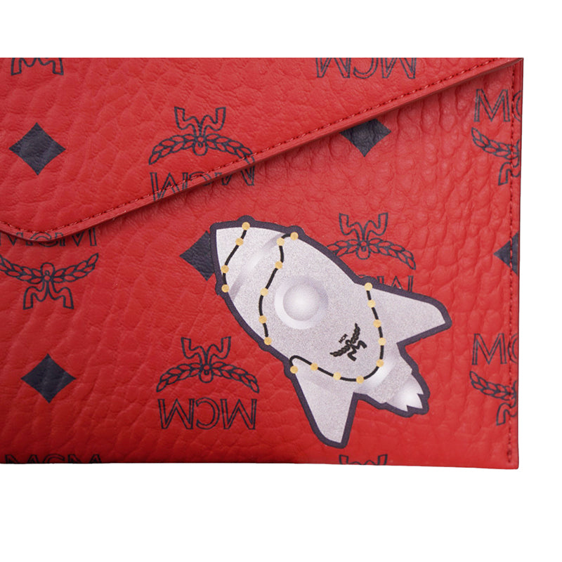 NEW MCM VIP CLIENT GIFT Red Visetos ROCKET GRAPHIC Envelope Clutch POUCH BAG HTF
