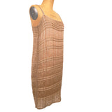 42 NEW $1980 MISSONI Vintage 2009 RUNWAY Gold & Bronze Mohair Wool DRESS & SLIP