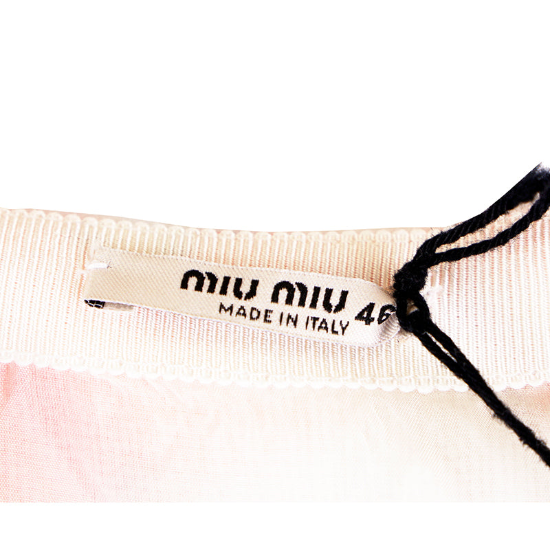 46 US 8 NEW $1,790 MIU MIU Pink White TROPICAL FLORAL PRINT Spring Summer SKIRT