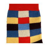 sz XS NEW $390 MIU MIU Women's Red Blue Yellow Checked Cotton Blend CREW SOCKS
