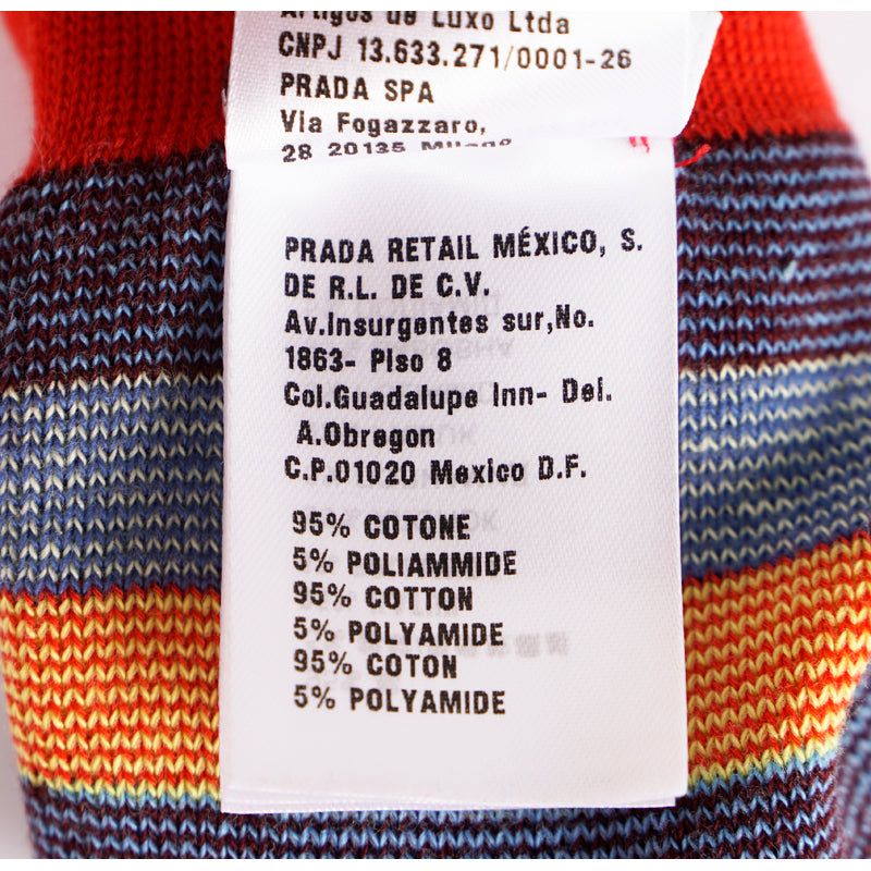 sz XS NEW $390 MIU MIU Women's Red Blue Yellow Checked Cotton Blend CREW SOCKS