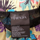 46 NEW $725 PRADA Men Floral Print RUBBER LOGO Swim Shorts TRUNKS & TRAVEL POUCH